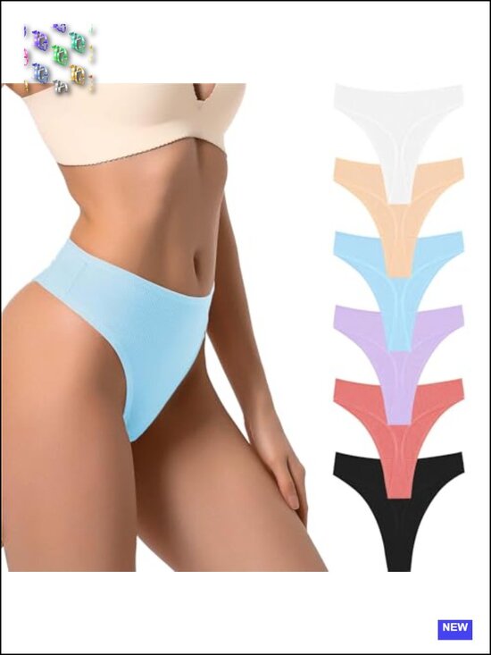 Other - High Waist Ribbed Cotton Thong No Show Underwear Tummy Control